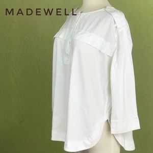Madewell Military Popover Shirt White Size Medium